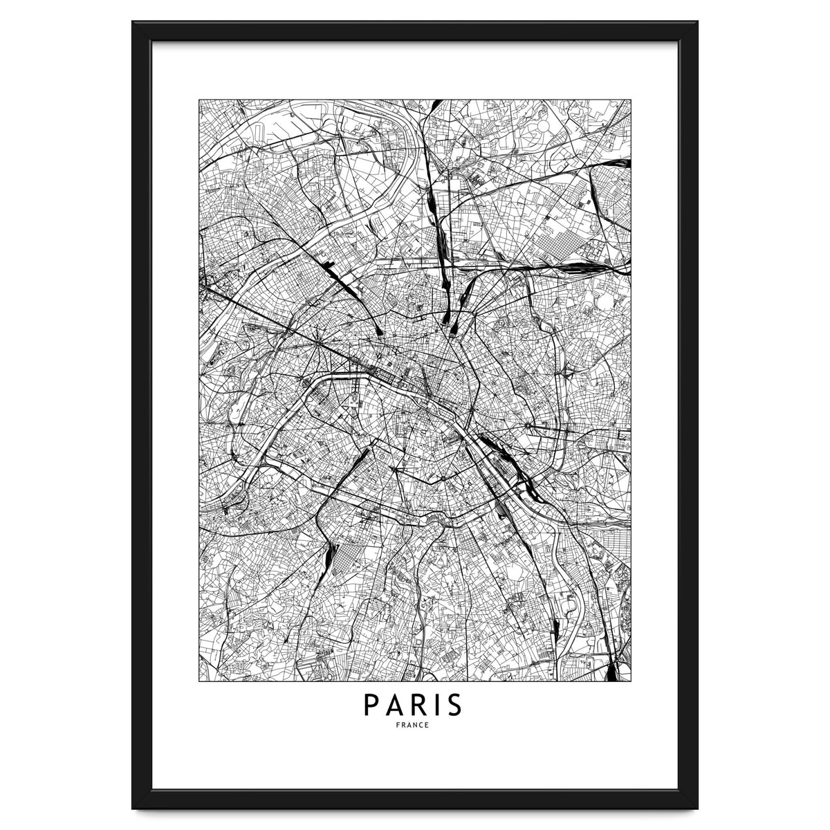Paris White Map