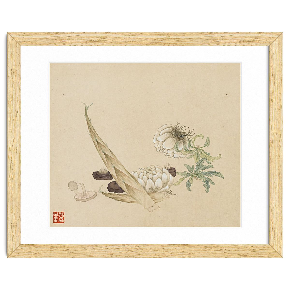 Wang Chengyu ~flowers, Vegetables, Lilies, Bamboo Shoots, Leaves, Mushrooms, Vegetables