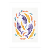 Swirling Narwhals | Purple (Print Only) thumbnail
