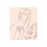 Lueur, Tropical Nude Modern Bohemian Woman Line Art, Minimal Scandinavian Sketch Blush Drawing (Print Only) thumbnail