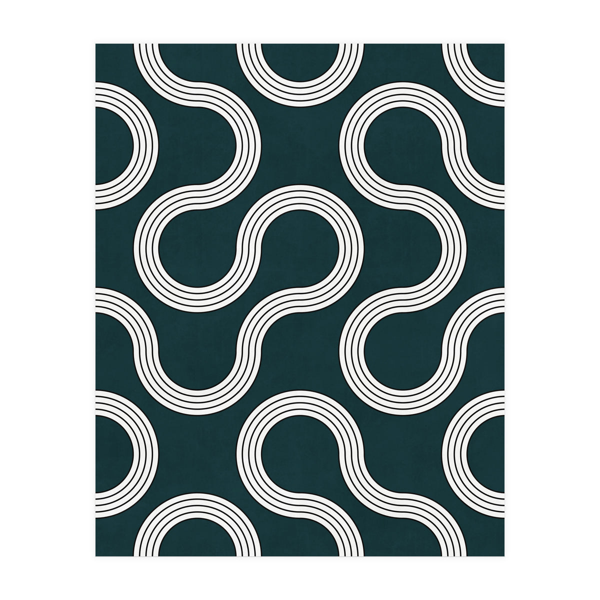 My Favorite Geometric Patterns No.35 - Green Tinted Navy Blue (Print Only)