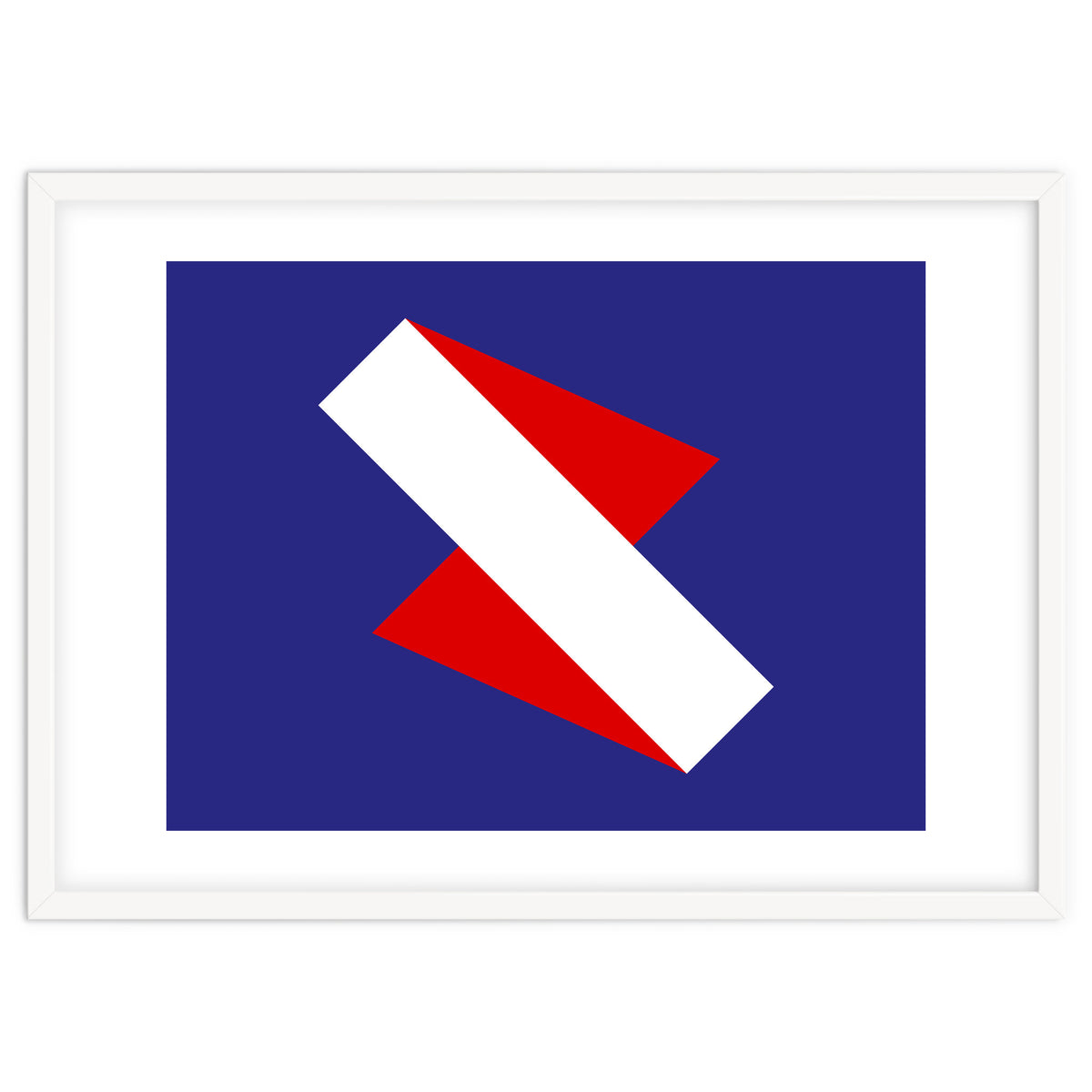 Geometric Shapes No. 68 - red & royal blue