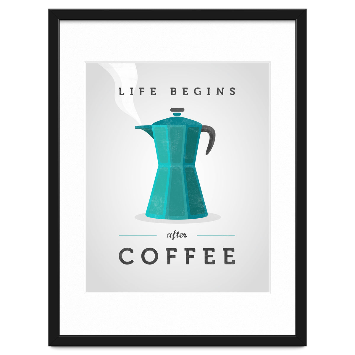 Life Begins After Coffee. Teal