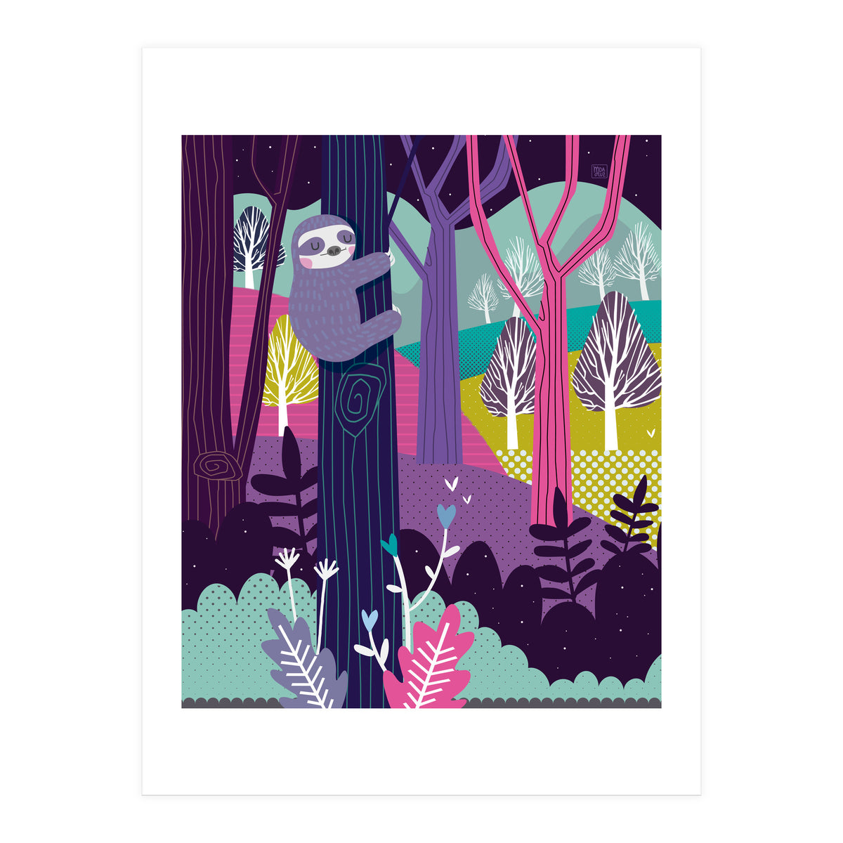 Sloth in the woods (Print Only)