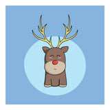 Kawaii Cute Christmas Reindeer (Print Only) thumbnail