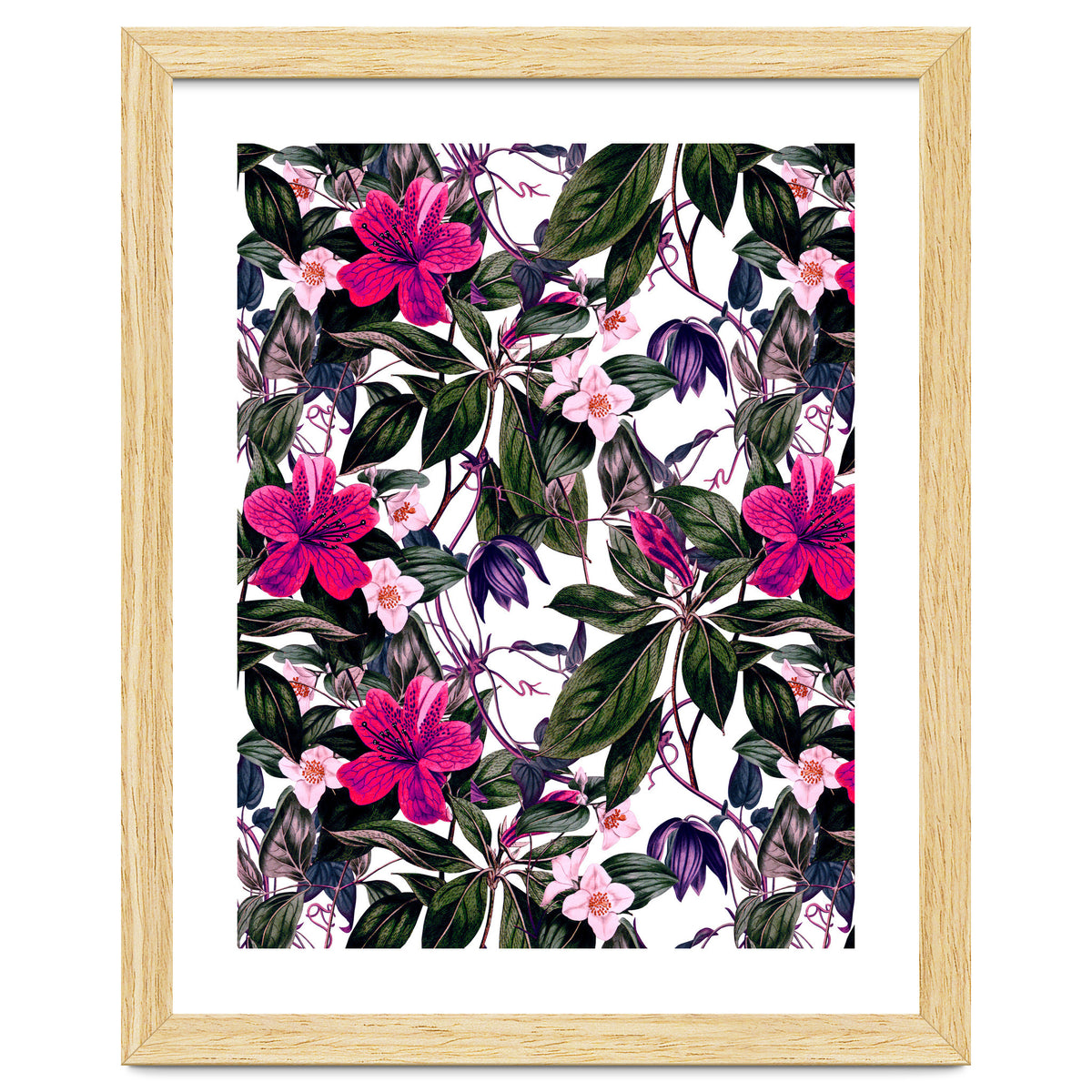 Pattern antique botanical flowers