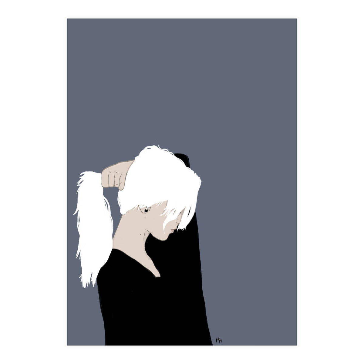 White Hair Beauty (Print Only)