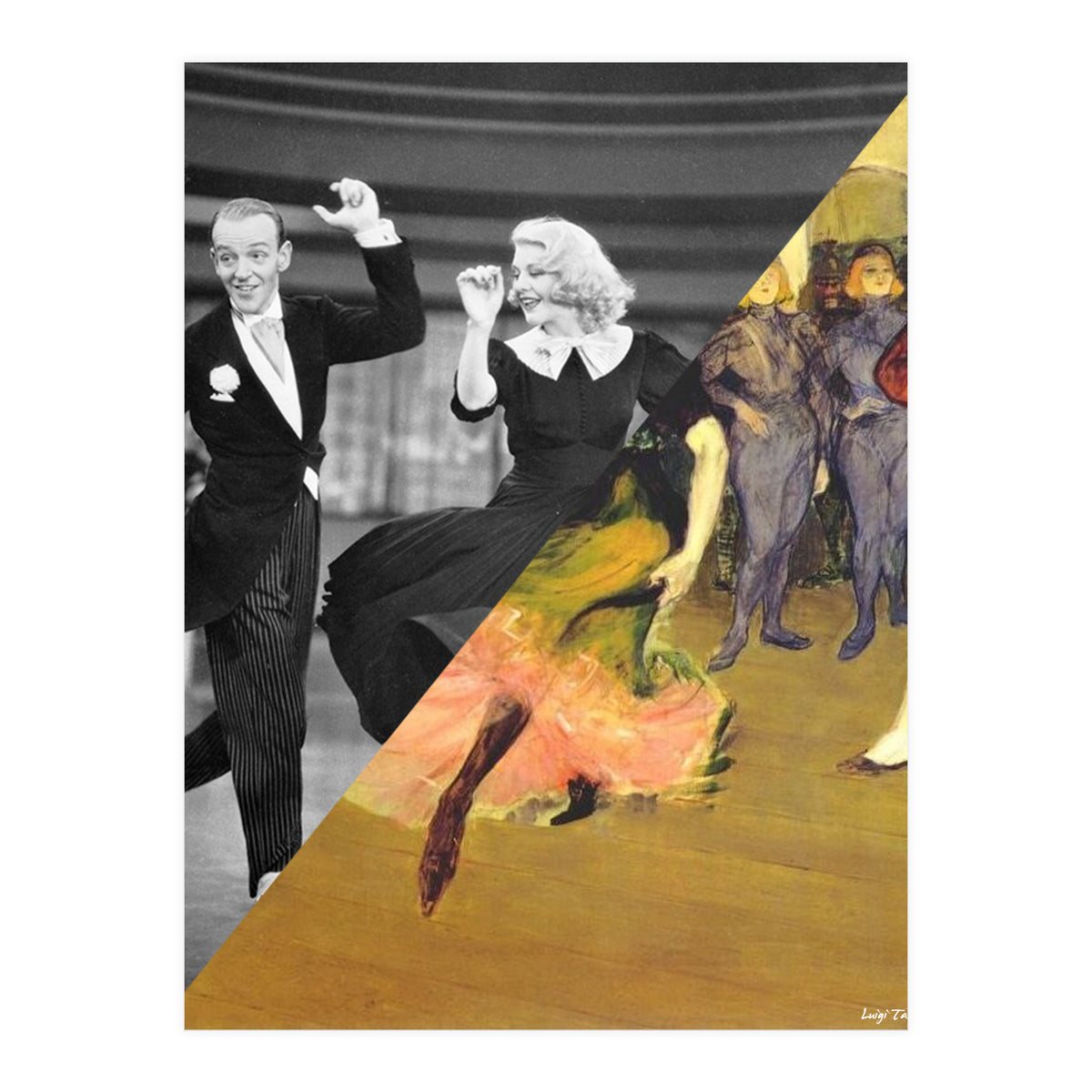 Toulose Lautrec's Dance At The Mouline Rouge & Ginger Rogers (Print Only)