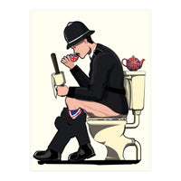 British Policeman on the Toilet, funny bathroom humour (Print Only)