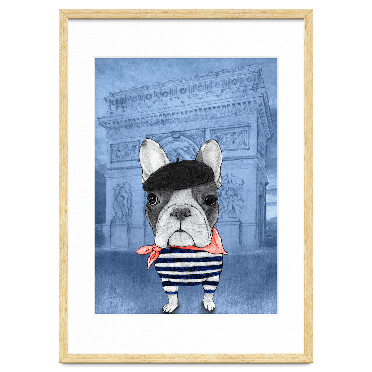 French Bulldog With Arc De Triomphe