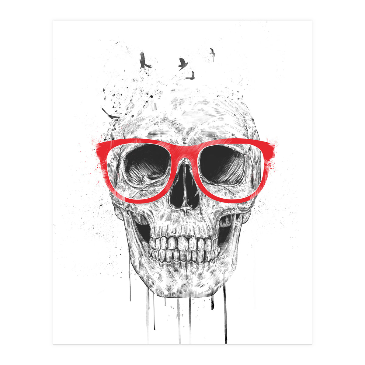 Skull With Red Glasses (Print Only)