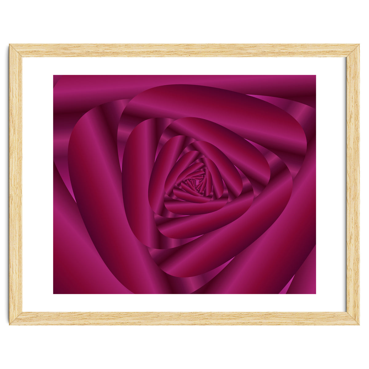 Pink Color Rose Swirl Art