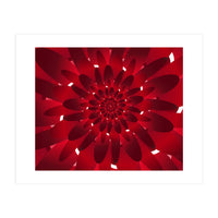 Abstract Modern Red Floral Design Art (Print Only)