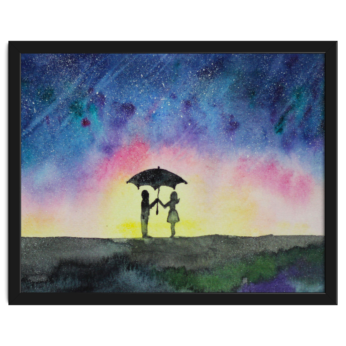 Under the star rain || watercolor