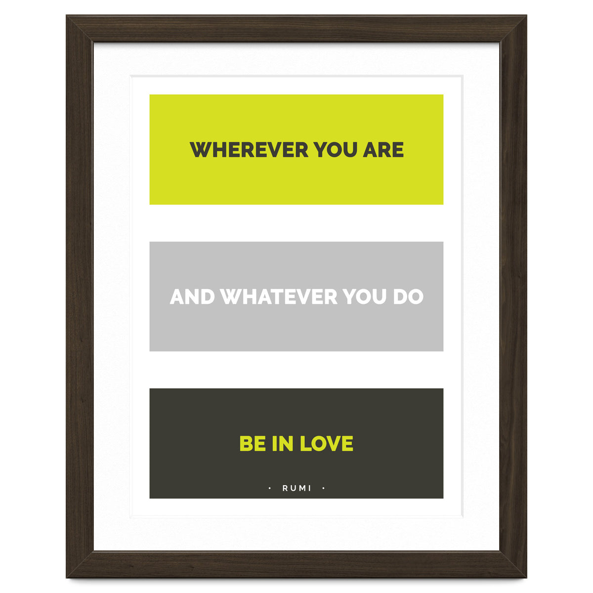 Be In Love - Rumi Quote Typography