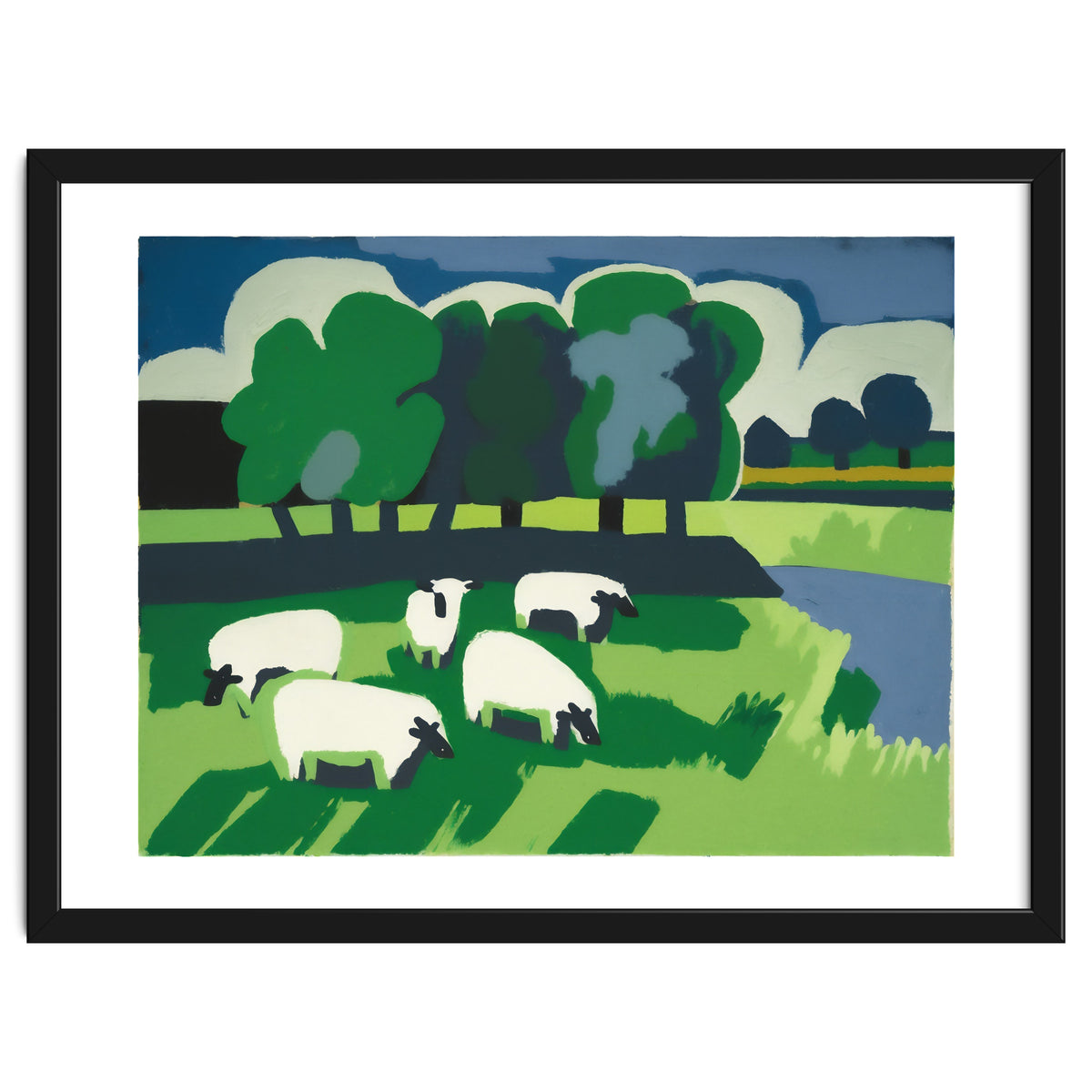 Sheep In A Field Impressionist Landscape