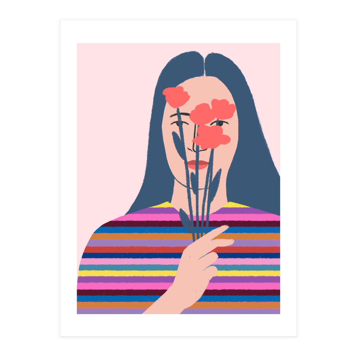 Girl With Flowers (Print Only)