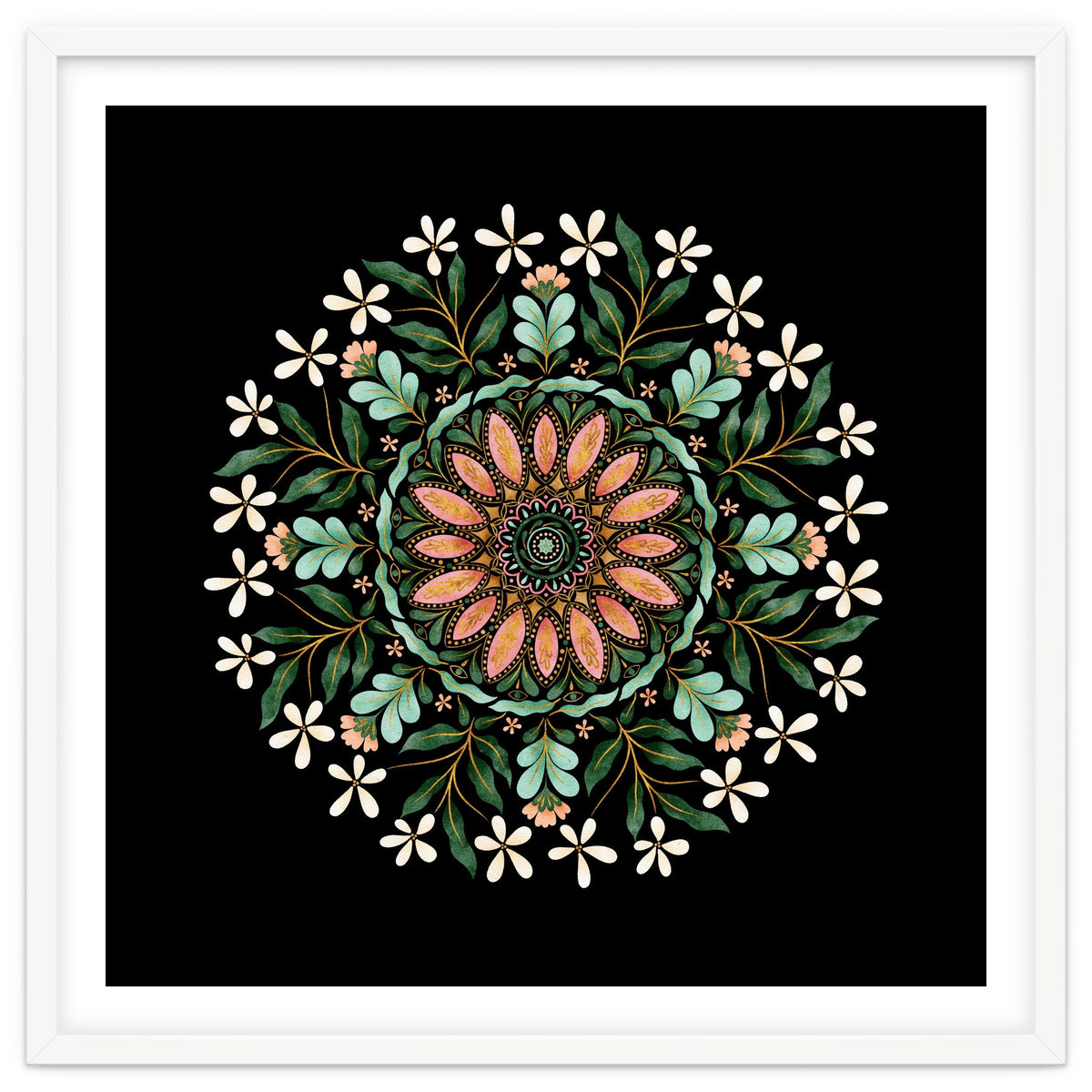 Floral Mandala | Black
