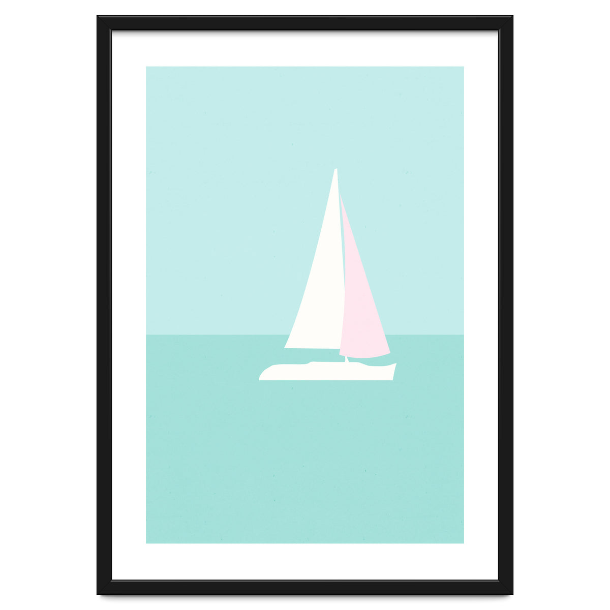 Minimal Sailboat - Turquoise Coast