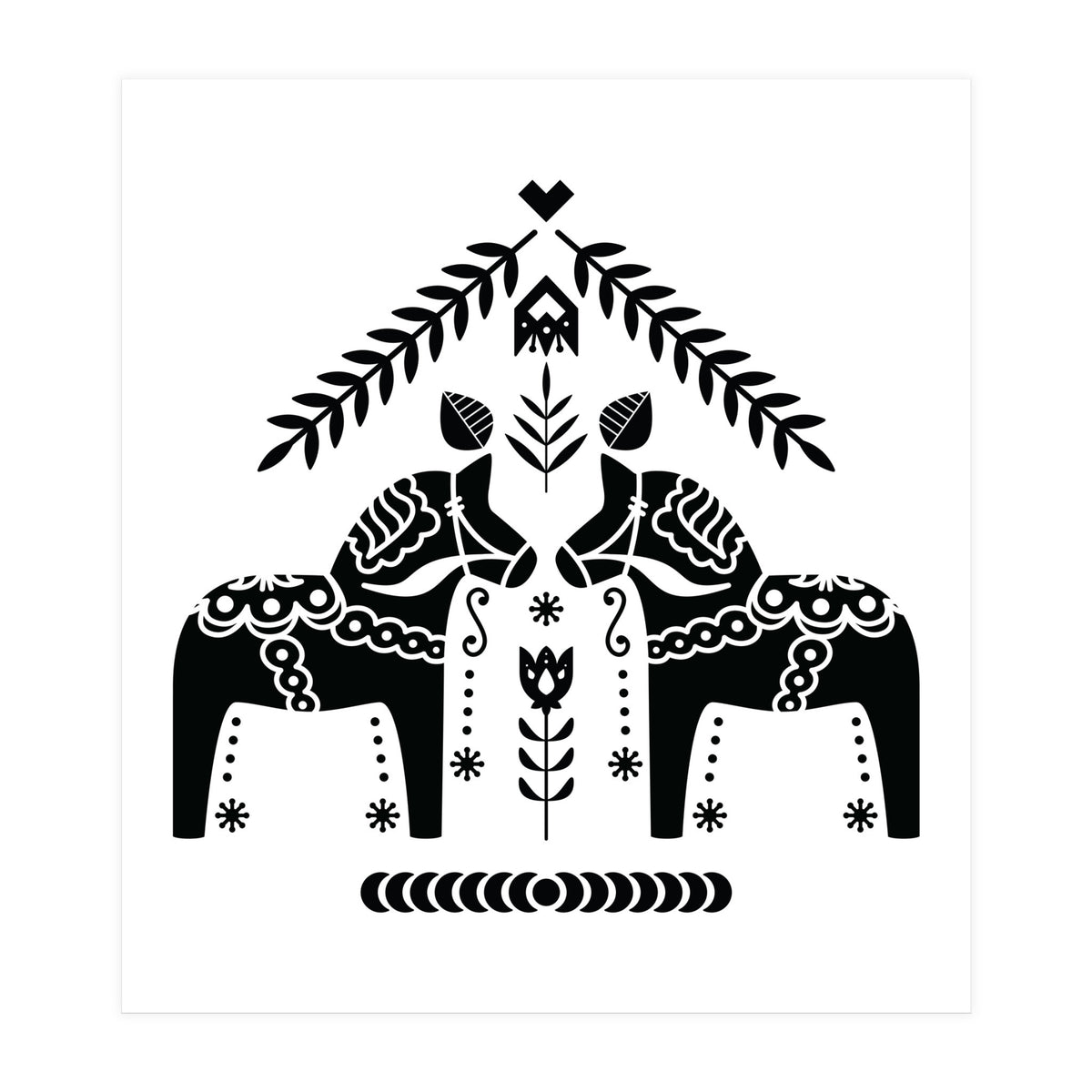 Swedish Dala Horse Folk Pattern (Print Only)
