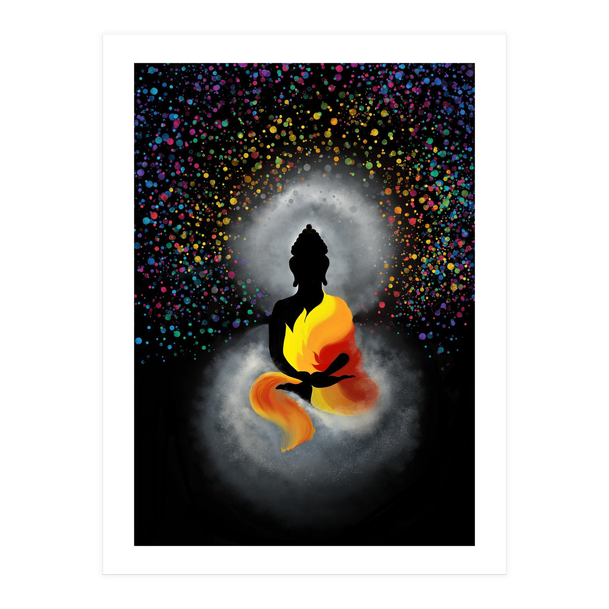 Cosmic Buddha Colourful by Poonam Shah (Print Only)