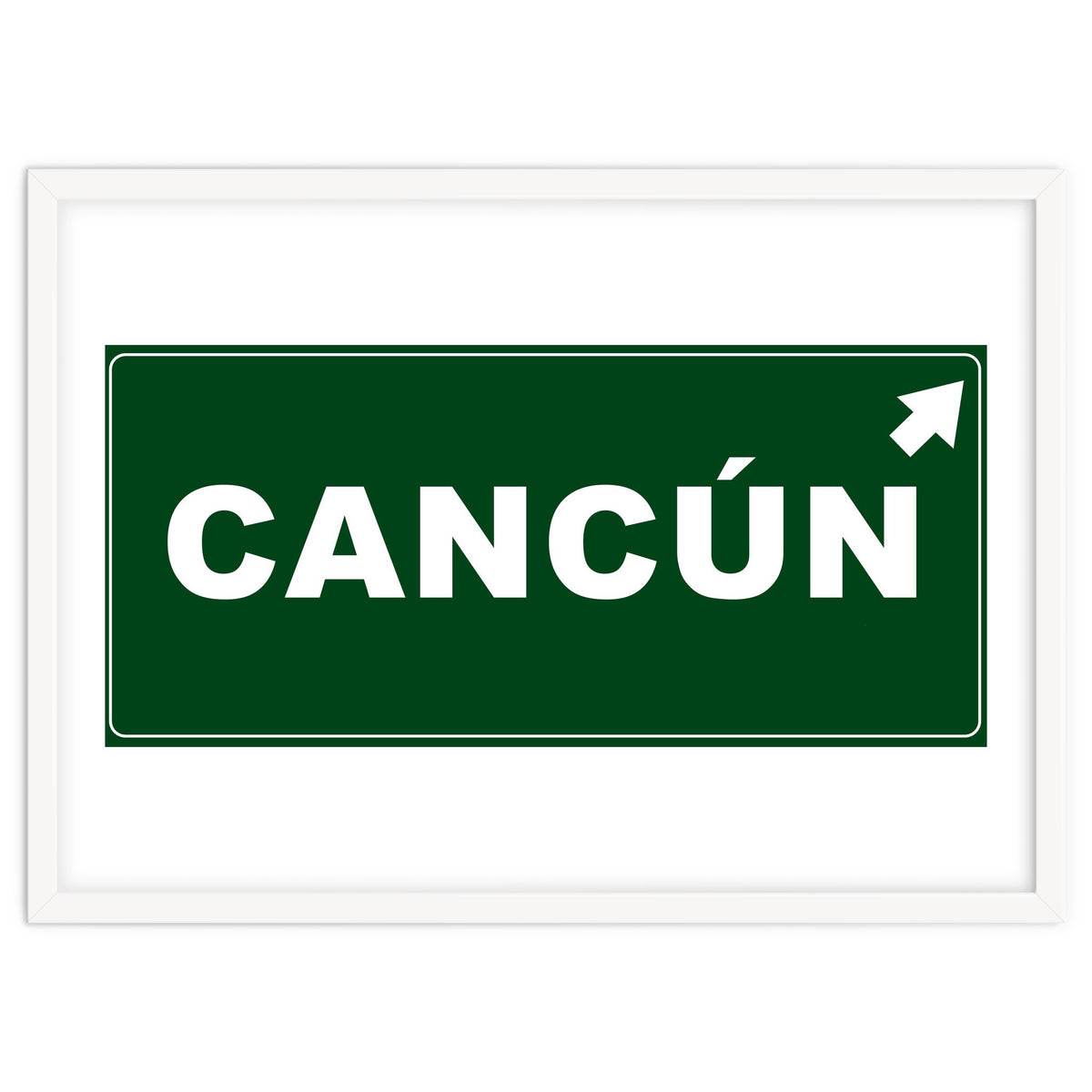 Let`s go to Cancun, Mexico! Green road sign