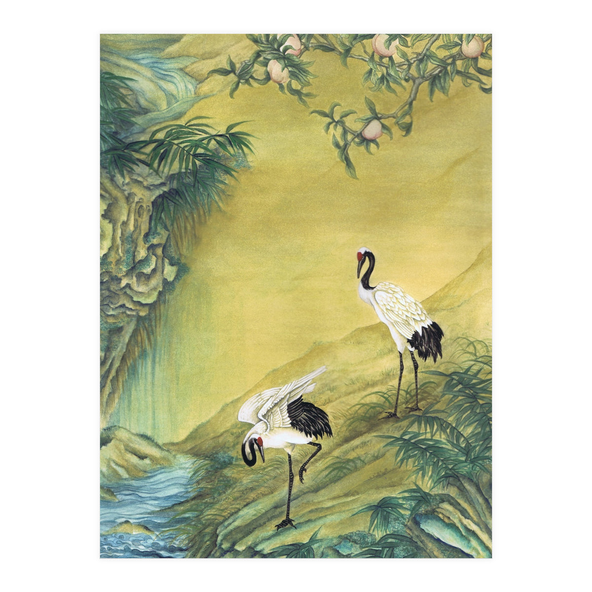 Cranes Under A Peach Tree (Print Only)
