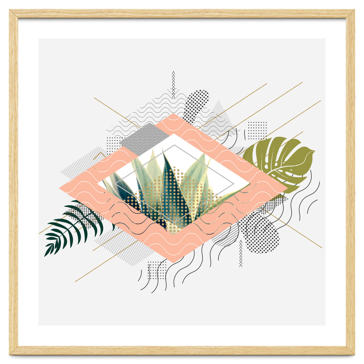 Abstract geometrical and botanical shapes I