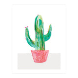 Painted Cactus In Coral Plant Pot (Print Only) thumbnail