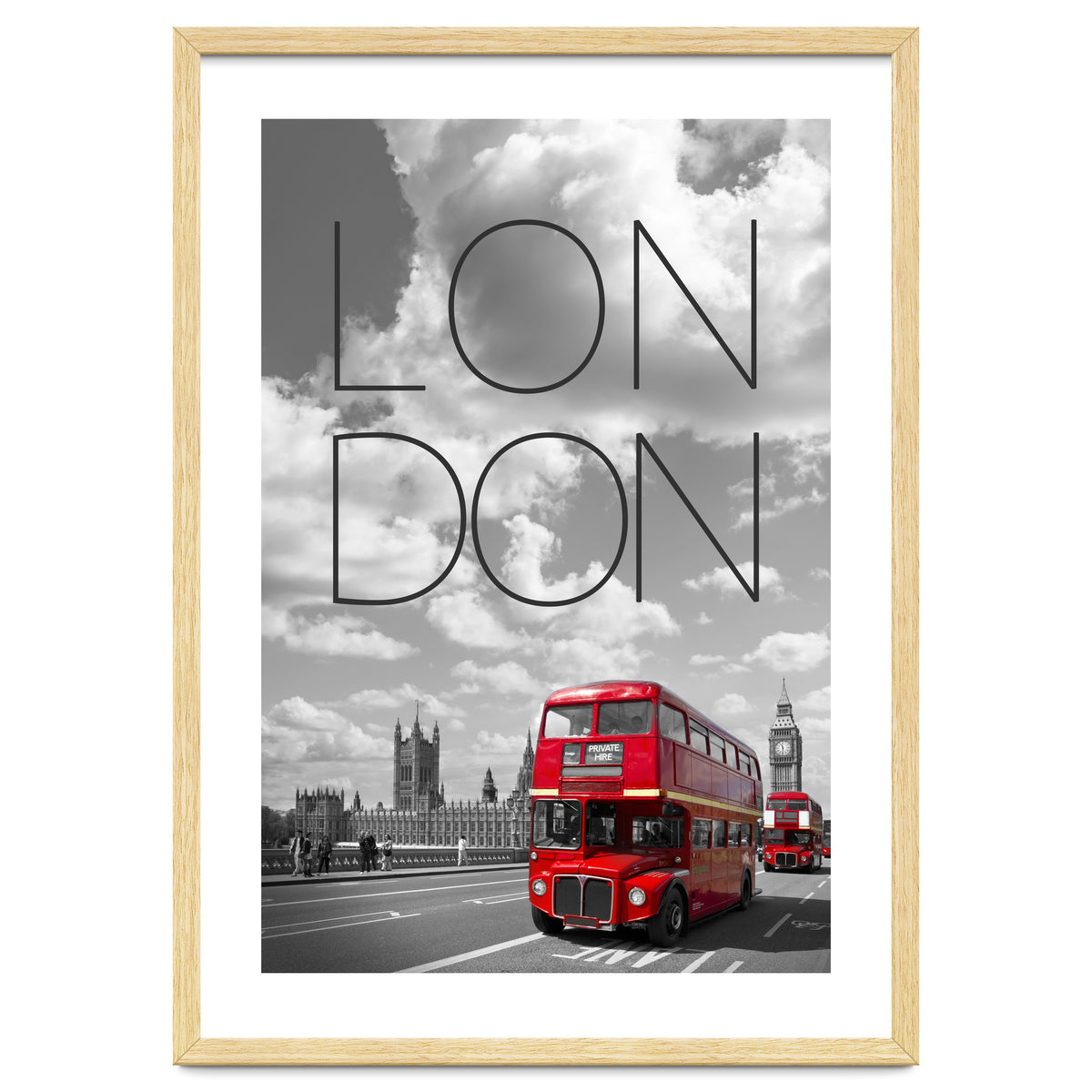Red Buses in London | Text & Skyline