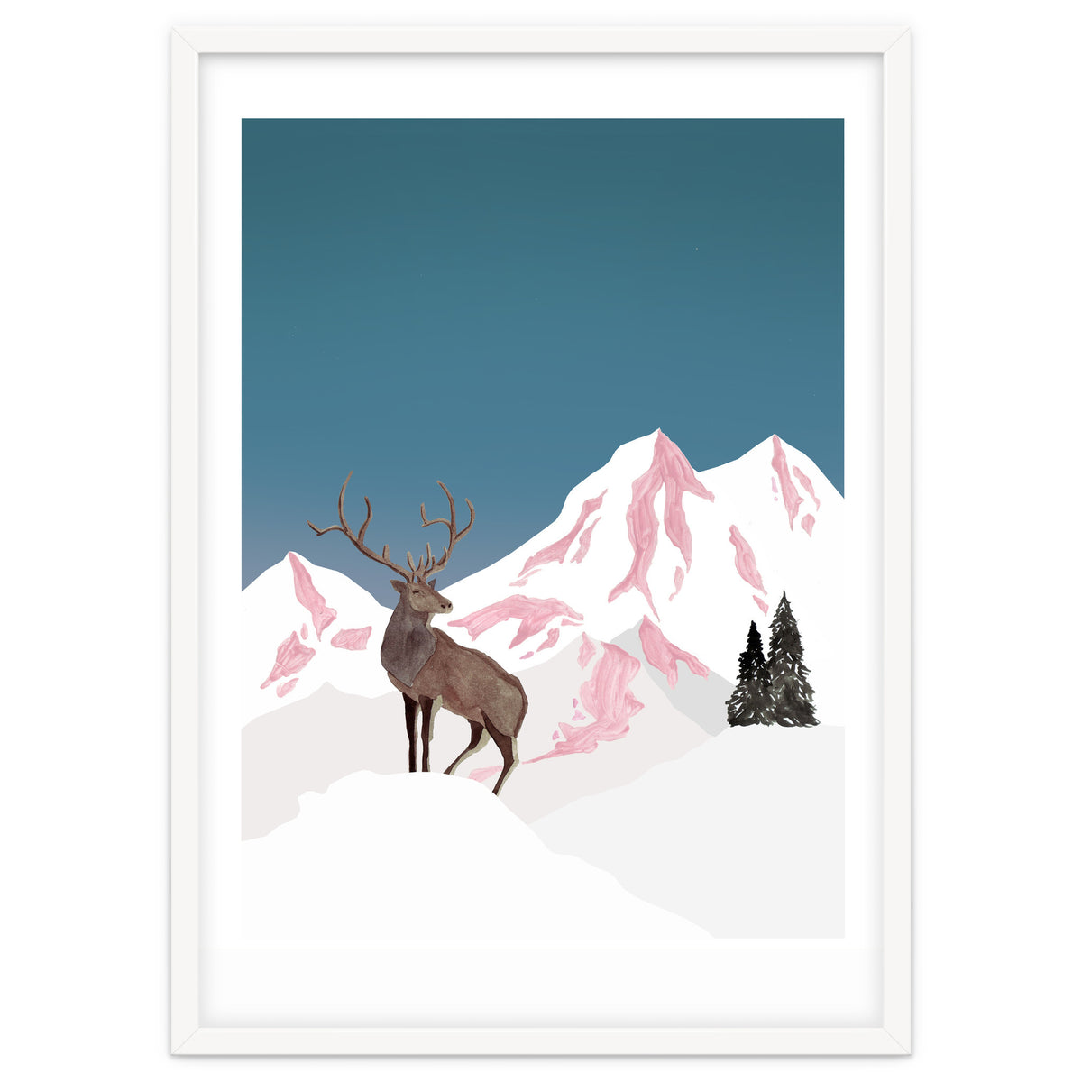 Mountain Love Winter Stag