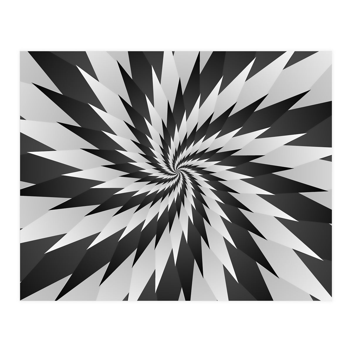 3D Abstract Swirl Monochrome Art (Print Only)