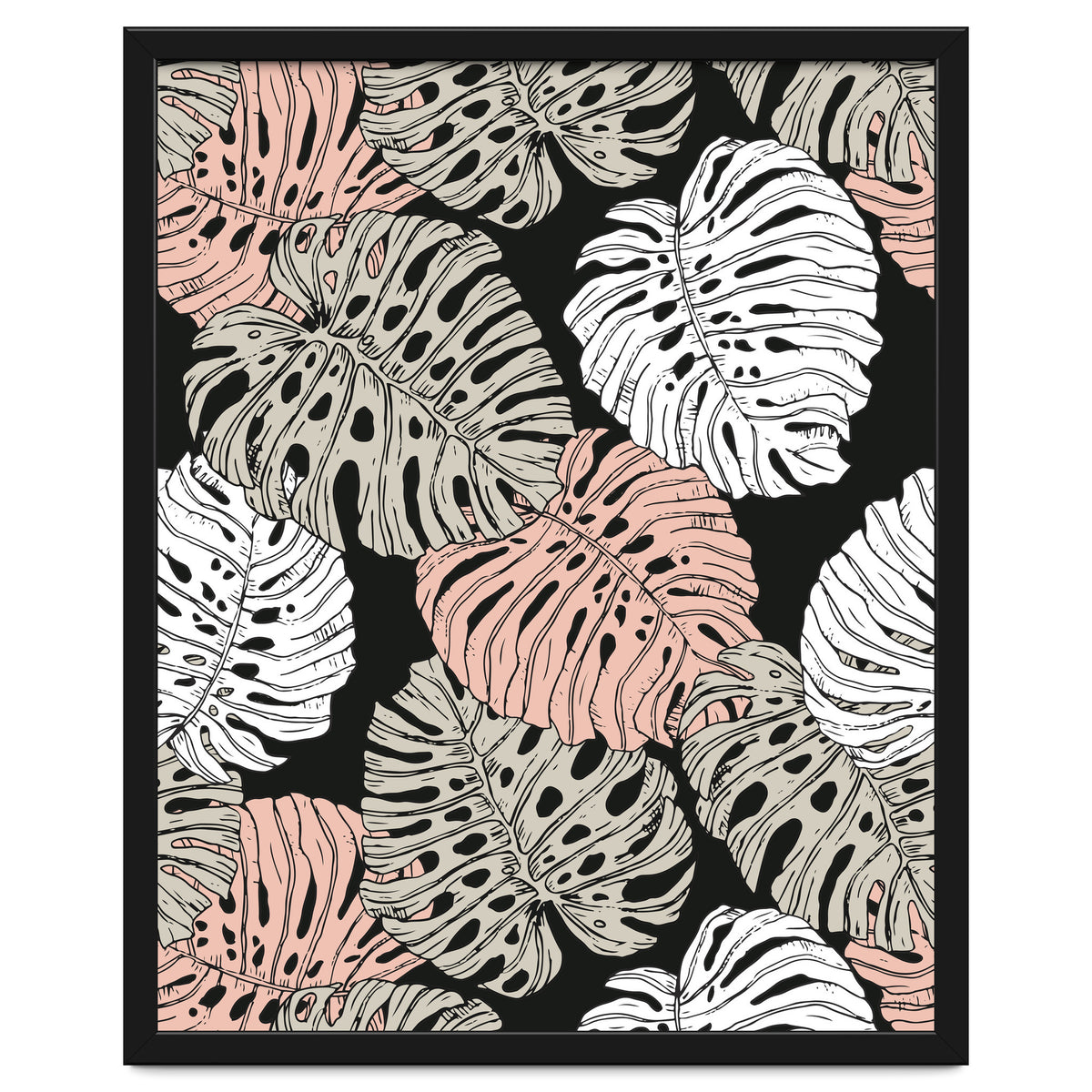 Monstera in the darkness of the jungle