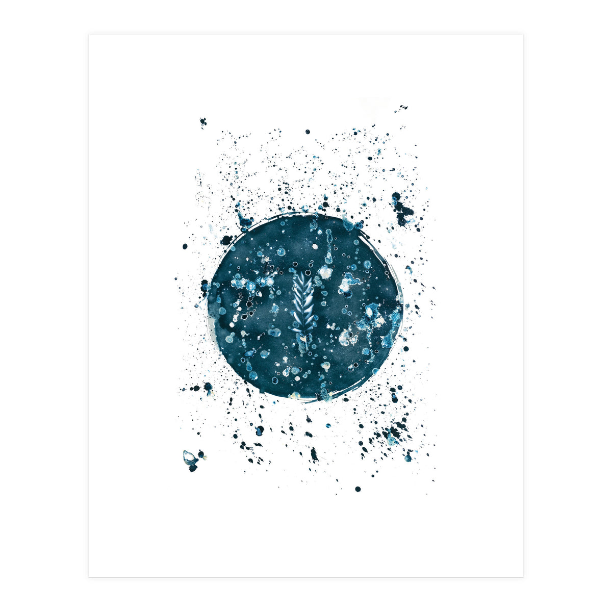 Indigo Blue Botanical Leaves No. 8 (Print Only)