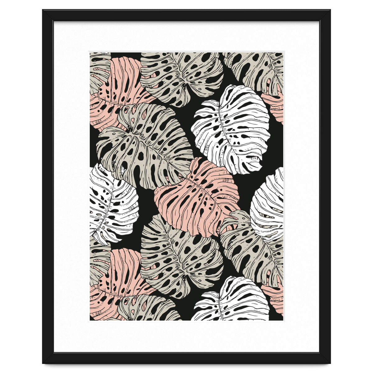 Monstera in the darkness of the jungle