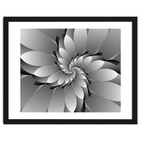BLACK Floral 3D ART