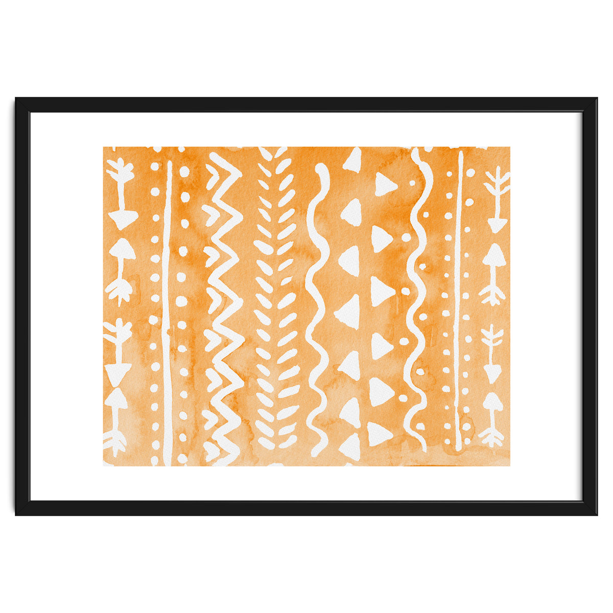 Abstract boho tribal pattern in pastel orange