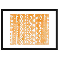 Abstract boho tribal pattern in pastel orange