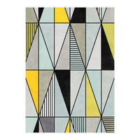 Colorful Concrete Triangles - Yellow, Blue, Grey (Print Only)