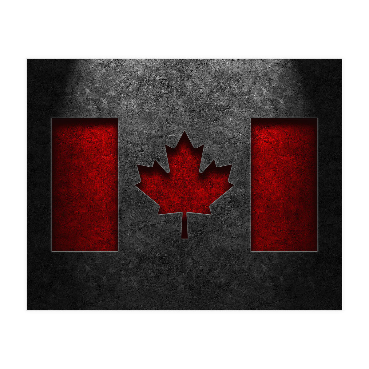 Canadian Flag Stone Texture (Print Only)