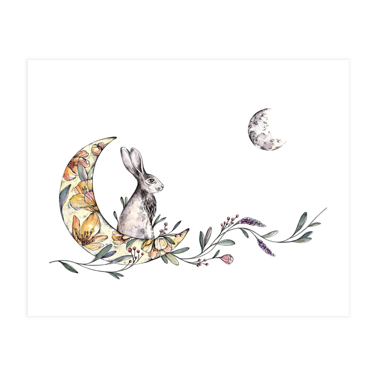 Bunny on the Moon  (Print Only)