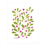 Springtime Floral | Pink and Green (Print Only) thumbnail