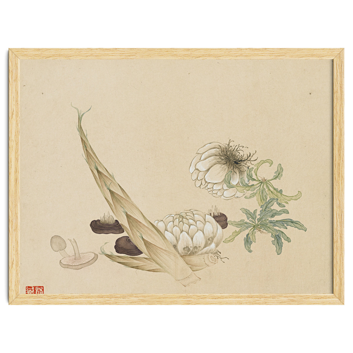 Wang Chengyu ~flowers, Vegetables, Lilies, Bamboo Shoots, Leaves, Mushrooms, Vegetables