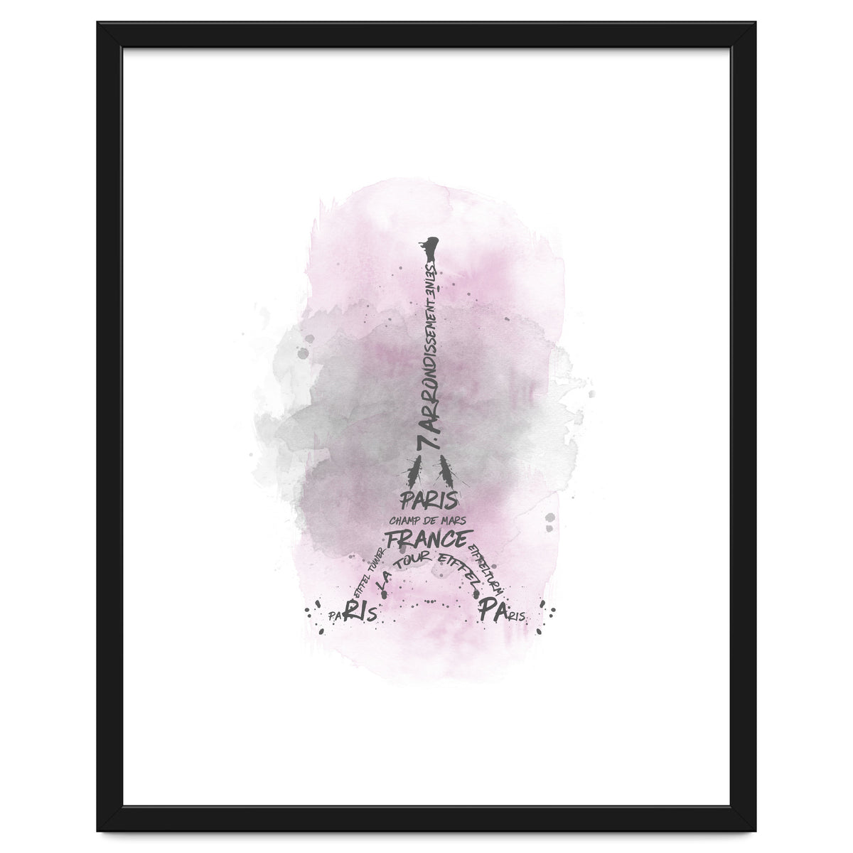 Watercolor Art Eiffel Tower | pink