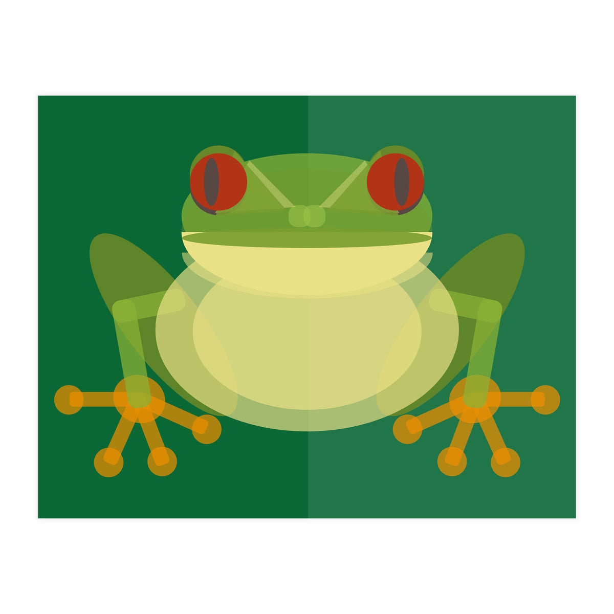 Mid Century Geometric Tree Frog (Print Only)