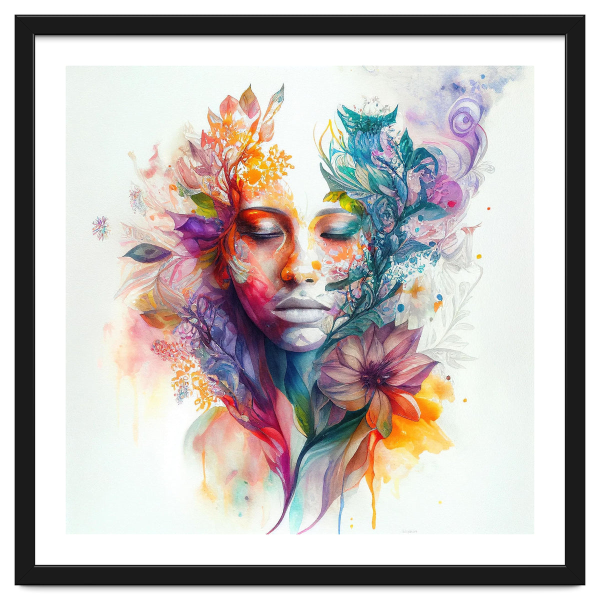 Watercolor Tropical Woman #15