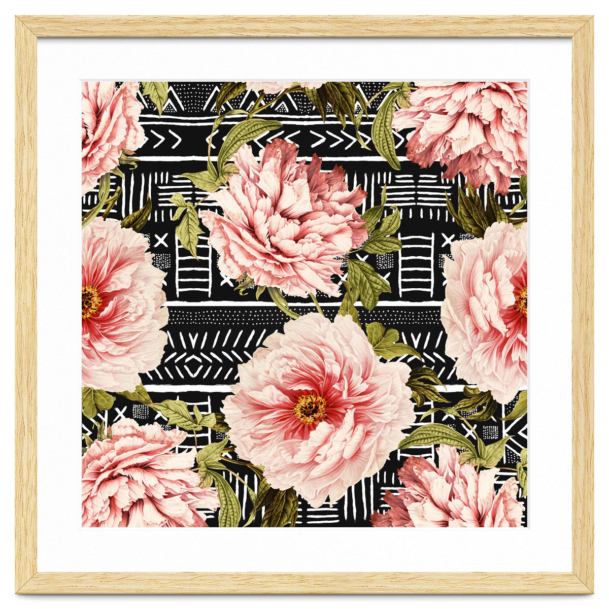 Flowering pink on drawn lines