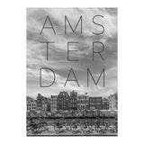 AMSTERDAM Singel Canal with Flower Market | Text & Skyline (Print Only) thumbnail