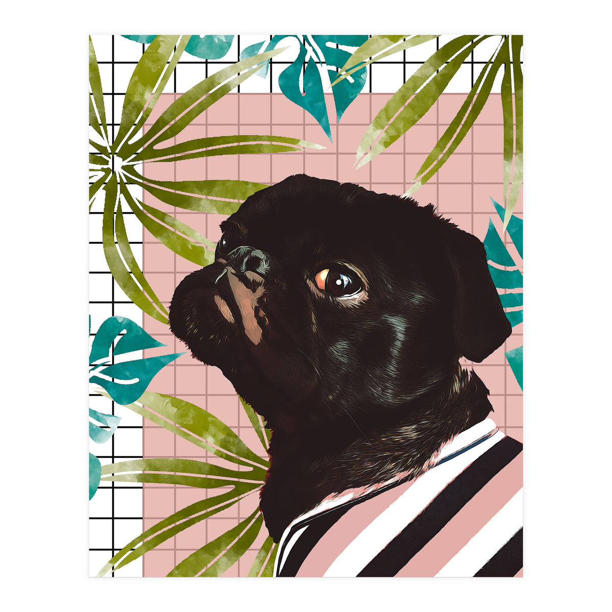 Pug On An Island (Print Only)