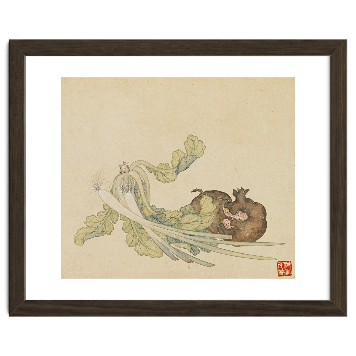 Wang Chengyu ~flowers, Vegetables, Pomegranates, Onions, Chinese Cabbage, Vegetables